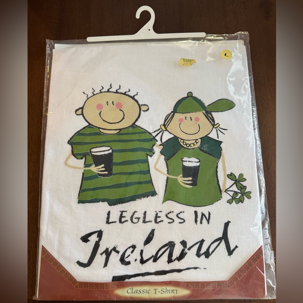 “Legless in Ireland” White Tee Unisex P2P 21” NWT